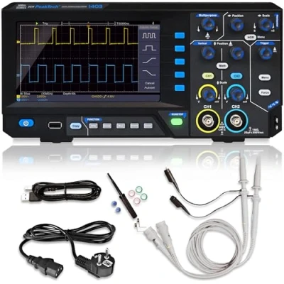 Immagine di PeakTech 1403, oscilloscopio di memoria digitale, 2 canali, 50 MHz, 500 MS/s, interfaccia USB, software PC, P 1403