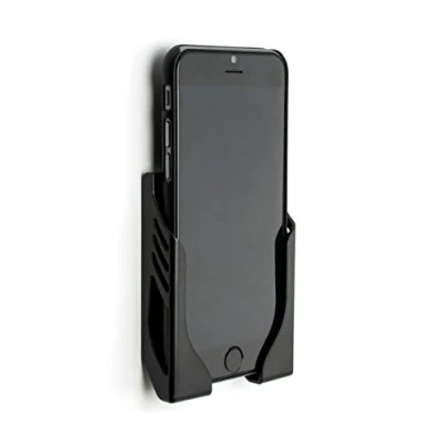 Immagine di Dockem Koala Mount Supporto a Parete Senza Danni per Mobile Phone con Nastro Adesivo 3M: Compatibile iPhone 12; Pro, Pro Max, Mini, 11; SE 2, XS XR, XS/X, 8/7, 8/7 Plus [Nero]