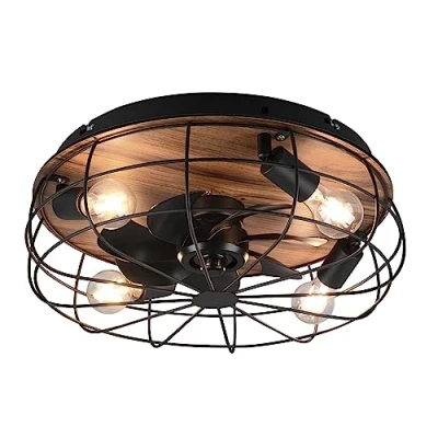 Immagine di Reality, Ventilatore, Trondheim 4xE27, max.10,0 W Plastica, Bianco, Finitura: Metallo, nero opaco Ø:48,5cm, A:17,5cm Interruttori separati,Comando a distanza,