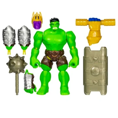 Immagine di Marvel Hasbro MixMashers, Hulk, action figure deluxe e accessori degli Avengers personalizzabili da combinare abbinare