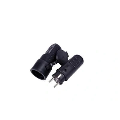 Immagine di Set spina Schuko in gomma e frizione IP44, con tappi di copertura, impermeabile, per ambienti umidi esterni, IP44