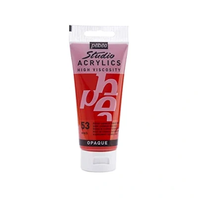 Immagine di PEBEO Studio Acrylics Fine, 831 053, Vernice acrilica, Imitazione rosso cadmio scuro, 100 ml