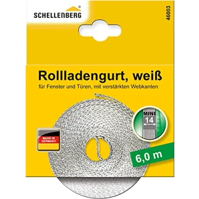 Immagine di Schellenberg 46003 Cinghia per tapparelle, 14 mm/6.0 m, bianco