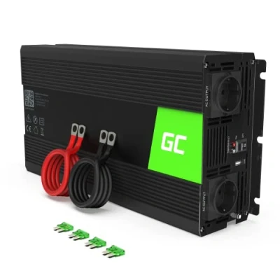 Immagine di Green Cell® 1500W/3000W 24V 220V/230V Onda modificata Inverter Invertitore di Tensione Fotovoltaico DC AC per Camper Auto Convertitore Potenza, Trasformatore sinusoidale Porta USB