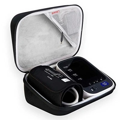 Immagine di BOVKE Borsa da viaggio per OMRON X2 Basic/OMRON X3/OMRON X4/Omron M3 Misuratore di Pressione Arteriosa Braccio Digitale Monitor e polsino, Tasca Mesh Batterie Caricabatterie, Nero