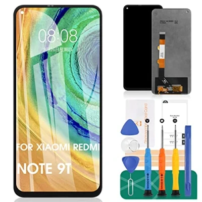 Immagine di Per Xiaomi Redmi Note 9T Sostituzione Dello Schermo 9 5G Display LCD Touch Screen M2007J22G M2007J22C Digitizer Assembly Kit di Riparazione (nero)