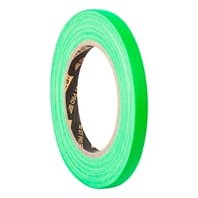 Immagine di GRIP Eventbasics GT PRO Spike Tape Verde neon Nastro in tessuto 10 mm x 25 m Art Marcatura Fai da te