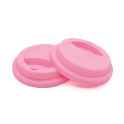 Immagine di NanTun Coperchio in silicone a prova di fuoriuscita, coperchi riutilizzabili per tazze da caffè, 2 pezzi, rosa