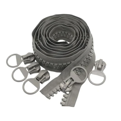 Immagine di YaHoGa #20 Super Grandi Cerniere Lampo a Metro plastica Chiusure Rolle Bulk, inkluso 5 Nonlock Cursore, Grigio 1.8M