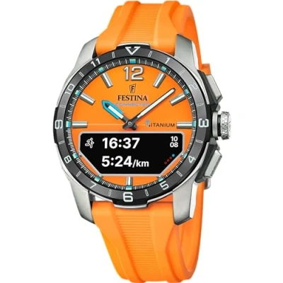 Immagine di Festina Smartwatch ibrido Connected D (44mm) quadrante digitale integrato arancione/cinturino in caucciù arancione F23000/7