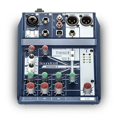 Immagine di Soundcraft Notepad 5 5, Console Analogica 1 Ingresso Mono + 2 Stereo, USB In/2 Out
