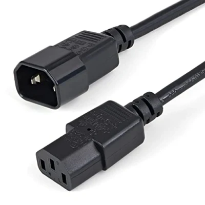 Immagine di StarTech.com Cavo Prolunga di Alimentazione da 1 m, Elettrica C14 a C13, 10A 125V, 18AWG, AC IEC 320 per PC Computer , Certificato UL (PXT1001M)