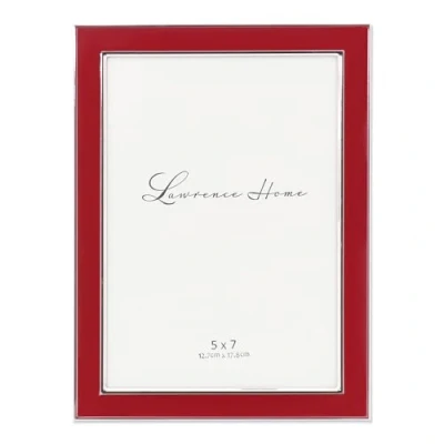 Immagine di Lawrence Frames in Metallo Placcato Argento con Smalto Cornice, Red, 5 by 7