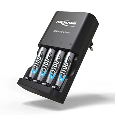 Immagine di Ansmann caricatore &quot;Powerline 4 Smart&quot; per 1 AA e AAA batterie ricaricabili tra cui 4x NiMH 1100 Caricabatterie NiCd