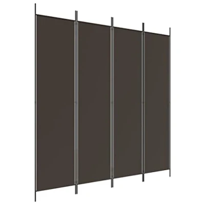 Immagine di vidaXL Divisorio a 4 Pannelli Marrone 200x200 cm in Tessuto