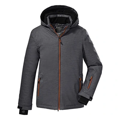 Immagine di Killtec Boy&#039;s Giacca da sci/giacca funzionale con cappuccio e paraneve KSW 179 BYS SKI JCKT, anthracite, 128, 38784 000