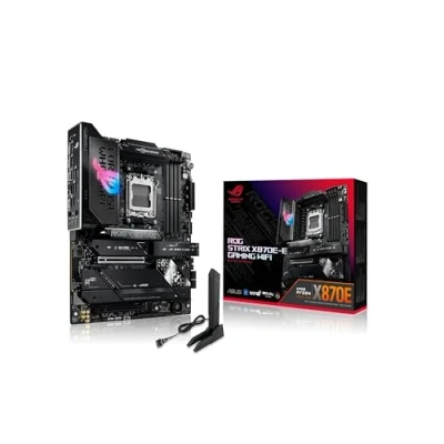 Immagine di ASUS ROG Strix X870E E Gaming WiFi Scheda madre AMD, 18+2+2 stadi di alimentazione, slot DDR5, cinque M.2, PCIe 5.0, GPU nuova generazione, 7, USB 20G con PD 3.0 fino a 30W, Aura Sync