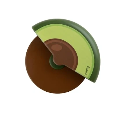 Immagine di FISURA Tagliapizza originale. con rotella divertente. Coltello per pizza in acciaio inox e ABS. Misure: 7,5 centimetri x 5,5 centimetri. (Avocado, verde)