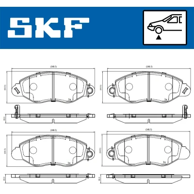 Immagine di SKF VKBP 80300 A Kit pastiglie freno con segnalatore acustico usura FORD: Transit Mk5 Bus