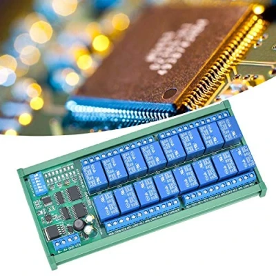 Immagine di Scheda di espansione PLC a 16 canali Alimentazione relè RS485 per Modbus(R4D3B16 R with DIN rail box)