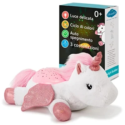 Immagine di Cloud b Luce Notturna calmante con proiettore di stelle Luminosità delicata 3 Colori Costellazioni Auto spegnimento Unicorn w/wings