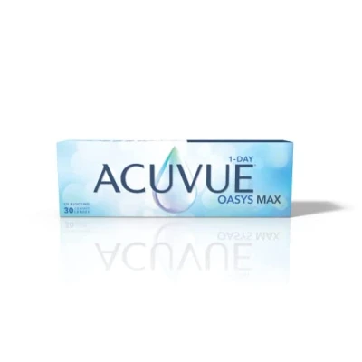 Immagine di Acuvue Oasys Max 1 Day,lenti a contatto giornaliere,comfort tutto il giorno e visione nitida,filtrano la maggior parte della luce blu viola* ;30 lenti, 1.50 diottrie,BC 8.5,DIA 14.30