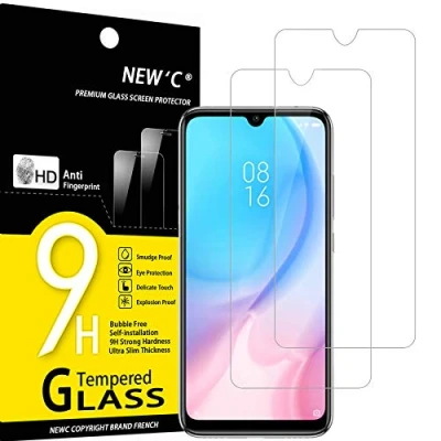 Immagine di NEW&#039;C 2 Pezzi, Vetro Temperato per Xiaomi Mi A3, Pellicola Prottetiva Anti Graffio, Impronte, Senza Bolle, Durezza 9H, 0,33mm Ultra Trasparente, Resistente