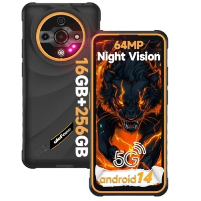 Immagine di Ulefone Armor X31 Pro 5G Rugged Smartphone, 16GB+256GB 2TB Telefono Indistruttibile, Android 14 Phone, 10600mAh, 64MP+25MP Visione Notturna, 120Hz 6.56&quot; FHD, Fingerprint/Face ID/OTG/NFC Arancia