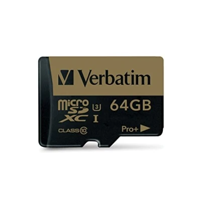 Immagine di Verbatim PRO+ Flash Scheda 44034 Micro SDXC Class 10 UHS I U3, Nero