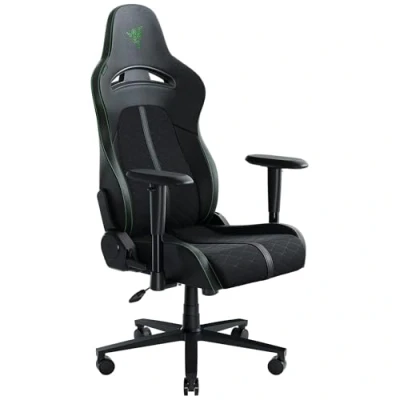 Immagine di Razer Enki X sedia da gioco con supporto lombare integrato, scrivania/ufficio, pelle sintetica multistrato, imbottitura in schiuma, regolabile altezza, Nero/Verde