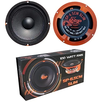 Immagine di SP Audio 2 MIDRANGE SP6.5CM SLIM altoparlanti diffusori 16,50 cm 165 mm 6.5&quot; di diametro 100 watt rms 200 max impedenza 4 ohm 96 db spl auto, a coppia