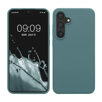 Immagine di kwmobile Cover per Samsung Galaxy S24 Plus Custodia Back Case Caricatore Wireless Antiurto e Flessibile in Silicone TPU artic night