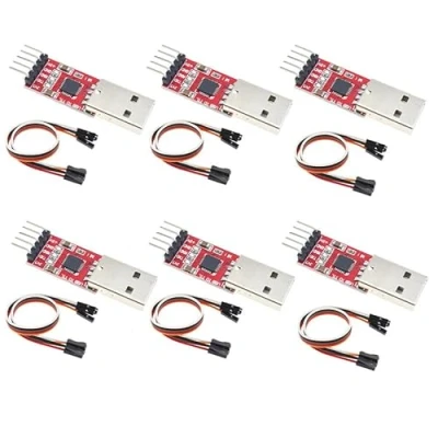Immagine di 6 pezzi CP2102 USB 2.0 to UART TTL 5 pin convertitore seriale con cavo (CP2102 Red)