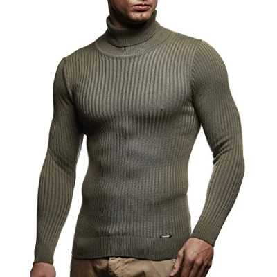 Immagine di Leif Nelson Dolcevita Maglione Uomo Felpa a Maglia LN 1670 Cachi Large
