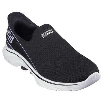 Immagine di Skechers Go Walk 7 Mia, Passeggiata MIA Donna, Tessuto Nero con Finiture Bianche, 38 EU