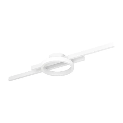 Immagine di Eglo Amandolo plafoniera LED, lampada da soffitto dimmerabile con telecomando, geometrica in metallo bianco, colore luce bianco caldo, freddo, retroilluminazione RGB