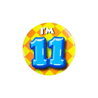 Immagine di PD Party 6014711 Compleanno Distintivo/Spillo Badge Celebrazione Festa I&#039;m 11, Multicolore, 5.5cm Lunghezza x Larghezza 0.5cm Altezza