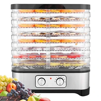 Immagine di Meykey Disidratatore per alimenti a 8 piani, frutta e verdura da 400 W, con timer 72 ore temperatura regolabile, regolazione meccanica, senza BPA