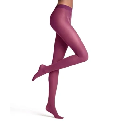 Immagine di FALKE Matt Deluxe 30 DEN W TI trasparenti velati tinta unita 1 pezzo, Collant Donna, Viola (Hibiscus 8807), S