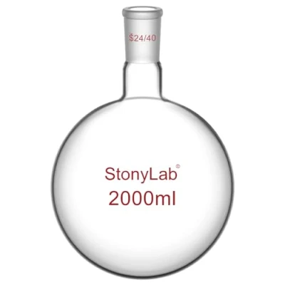 Immagine di stonylab Vetro 1 Collo Fondo Rotondo Pallone RBF, con 24/40 Centrale Standard Coniche Esterno Misto Giunto, Single Neck Round Bottom Flask 2000ml