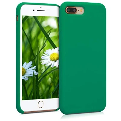 Immagine di kwmobile Cover per Apple iPhone 7 Plus/iPhone 8 Plus Custodia Back Case Smartphone in Silicone TPU Protezione Gommata verde smeraldo