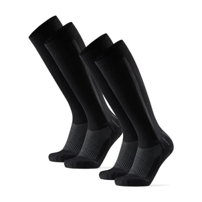 Immagine di DANISH ENDURANCE 1 o 2 Paia Calze a Compressione Graduata 21 26 mmhg, Recupero, Viaggi, Sport, Uomo e Donna Nero/Grigio 39 42