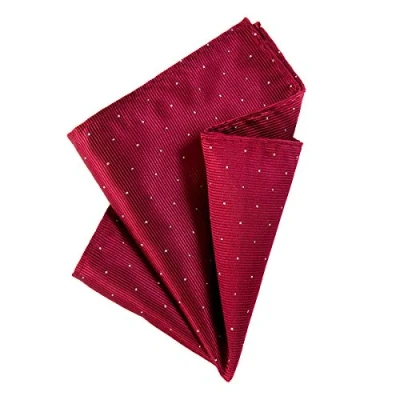 Immagine di DonDon fazzoletto da taschino con puntini argento 25 x cm per uomo adatto ad occasioni cerimoniali Rosso scuro