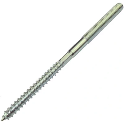 Immagine di AERZETIX Set di 10 vite a doppio filetto Prigioniero Punto Metallo/Legno con o senza tasselli Ø8x140mm Acciaio zincato Colore argento C44773
