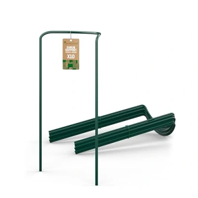 Immagine di GardenGloss® Supporti per Arbusti (10 Pezzi) Supporto Mezzo Rotondo Piante in Acciaio Fiori Ortensie e Rose Anello (70cm x 40cm)