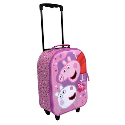 Immagine di Undercover Trolley per bambini Peppa Pig ampio scomparto principale compagno di viaggio ideale asta telescopica regolabile e fissabile