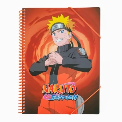 Immagine di Grupo Erik: Portalistino A4 Naruto Shippuden, Raccoglitore porta documenti con 30 buste, elastico e copertina flessibile, 32 x 25,5 cm, Cancelleria Naruto, Gadget