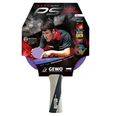 Immagine di GEWO racchetta da ping pong PS Blast Control tennis professionale approvata ITTF, prefabbricata con rivestimento Thunderball controllato 2 e caratteristiche di rotazione