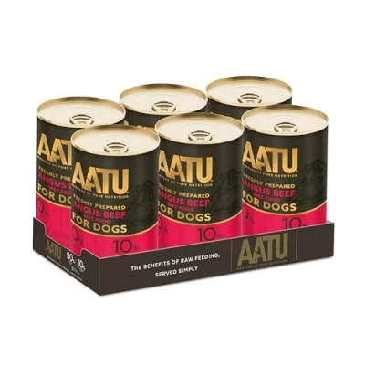 Immagine di AATU 90/10 Wet Dog Food in a Tin Angus Beef (6x400g) Grain Free Recipe No Artificial Ingredients Good for Low Maintenance Feeding
