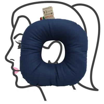 Immagine di Cuscino Con Foro per Orecchio,Sollievo Dal Dolore All’orecchio,Cuscino Piercing,Cianbella Antirughe il Viso,Cuscino Antidecubito Tallone,Gomito Ortopedico Made in Italy (BLU)